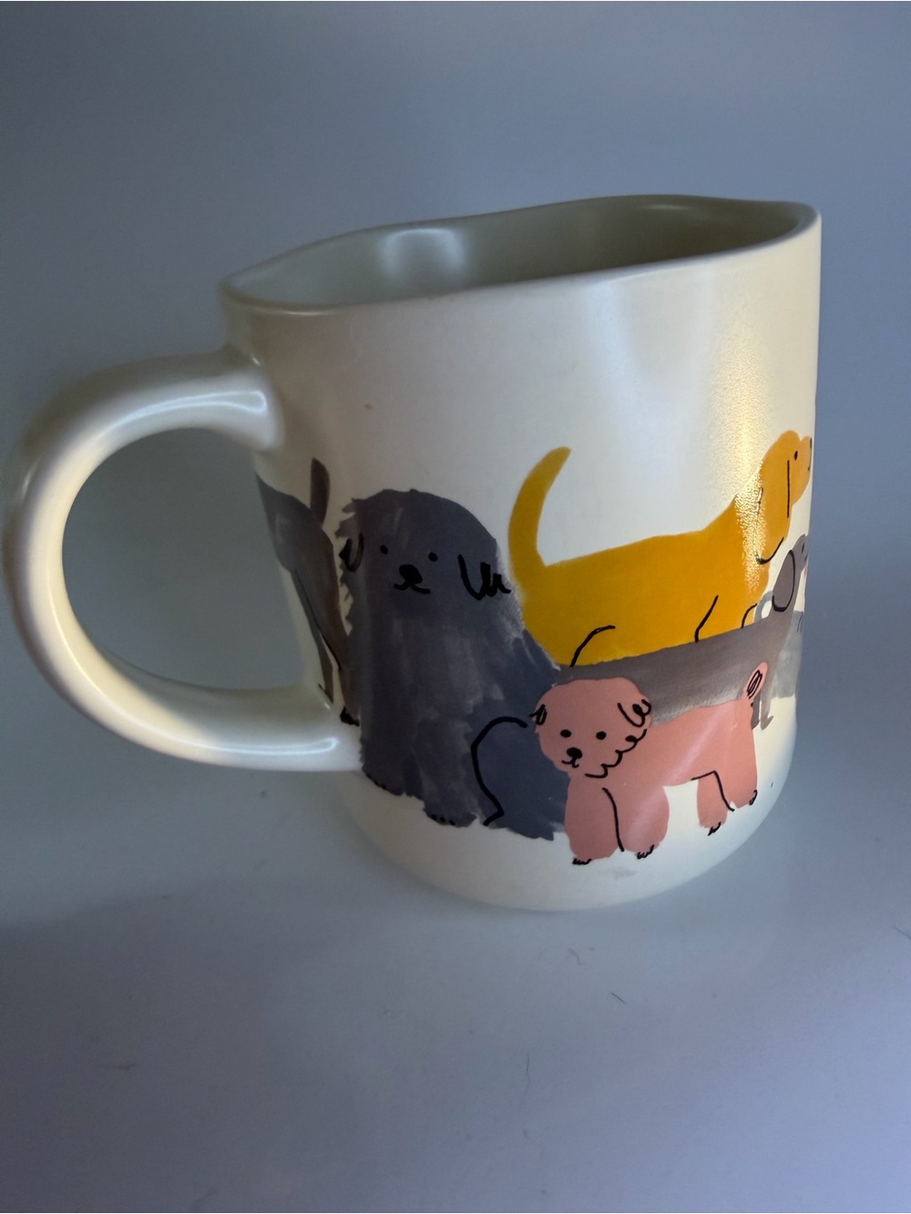 Opalhouse Cream Dog Person Stoneware Mug 16 oz